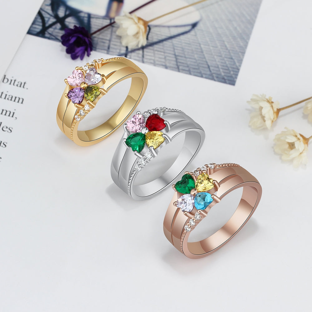 A Flower Love Birthstone Ring