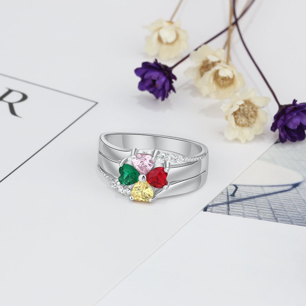 A Flower Love Birthstone Ring