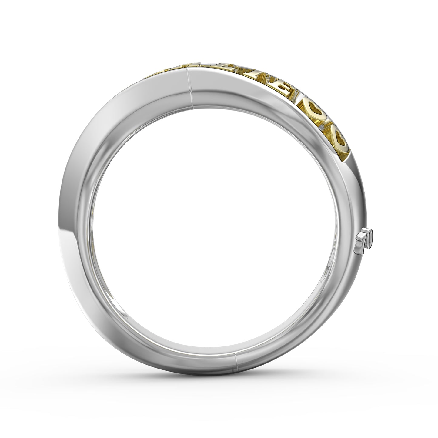 Name of Love Curve Couple 3D Rings