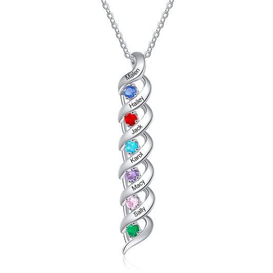 Custom 1 to 10 Birthstone Necklace