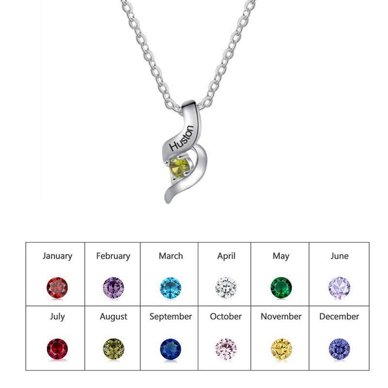 Custom 1 to 10 Birthstone Necklace