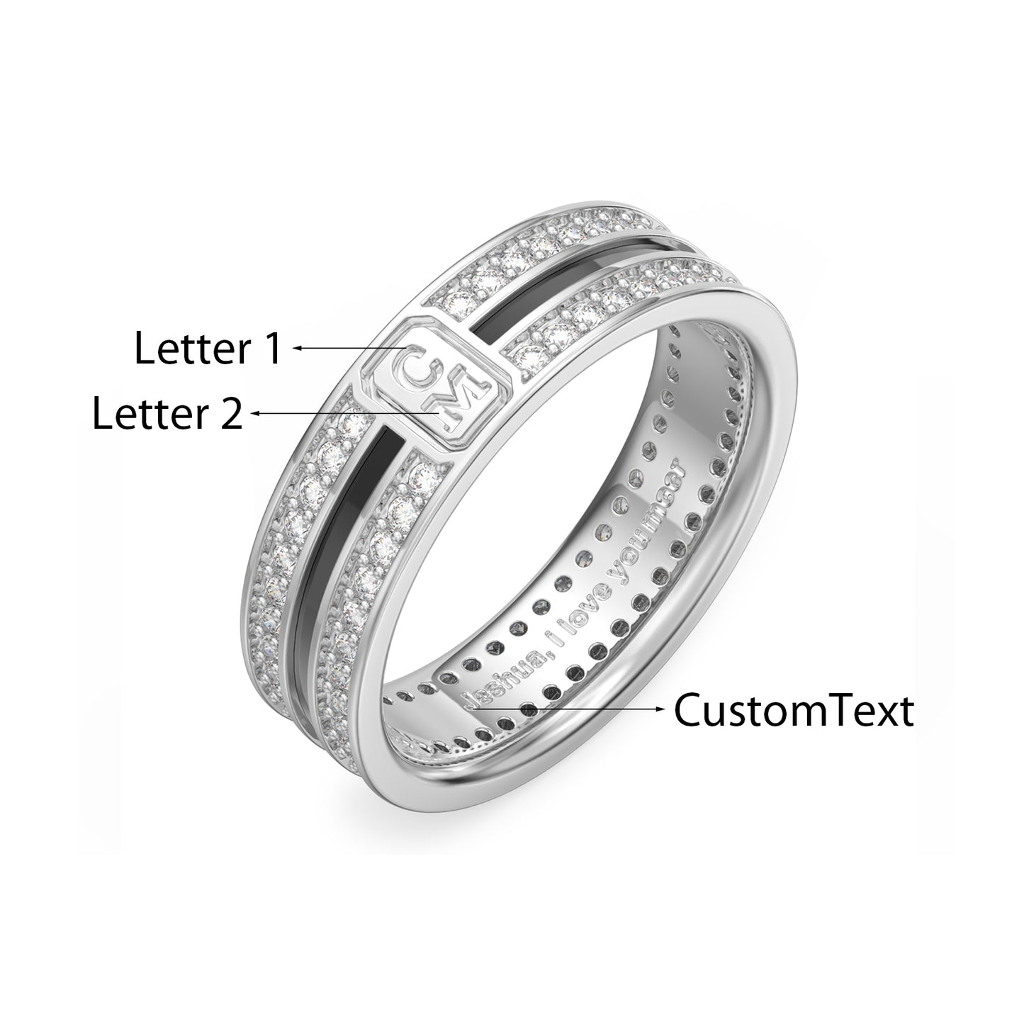Inseparable Love Couple 3D Bands