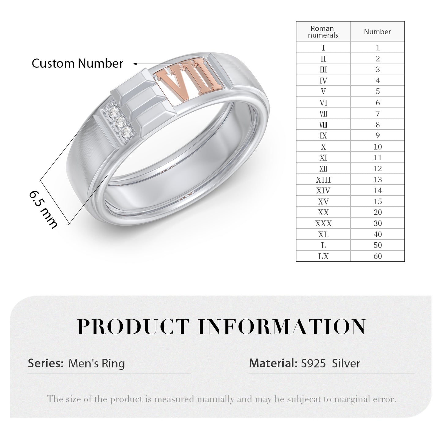 Roman Numeral Bond 3D Bands