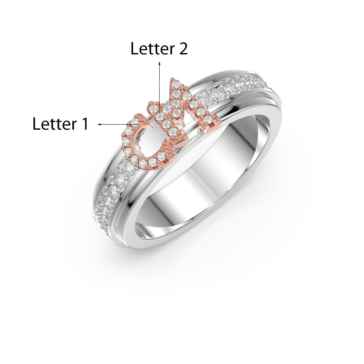 Monosparkle Affinity 3D Couple Rings