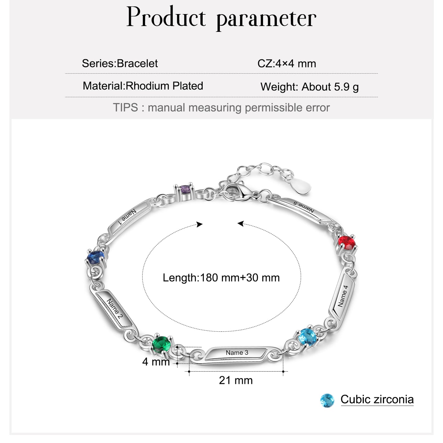 Tagged Treasures Birthstone Bracelet