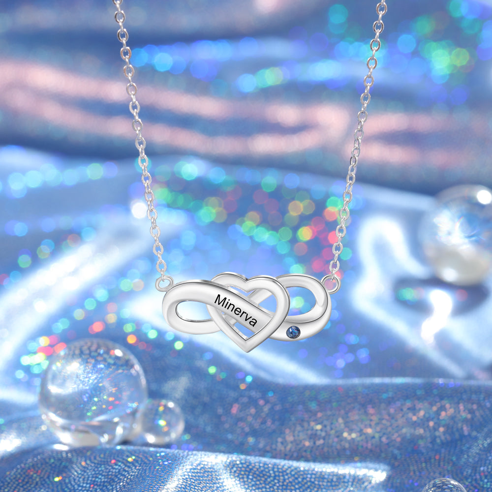 Infinity Love Birthstone Necklace