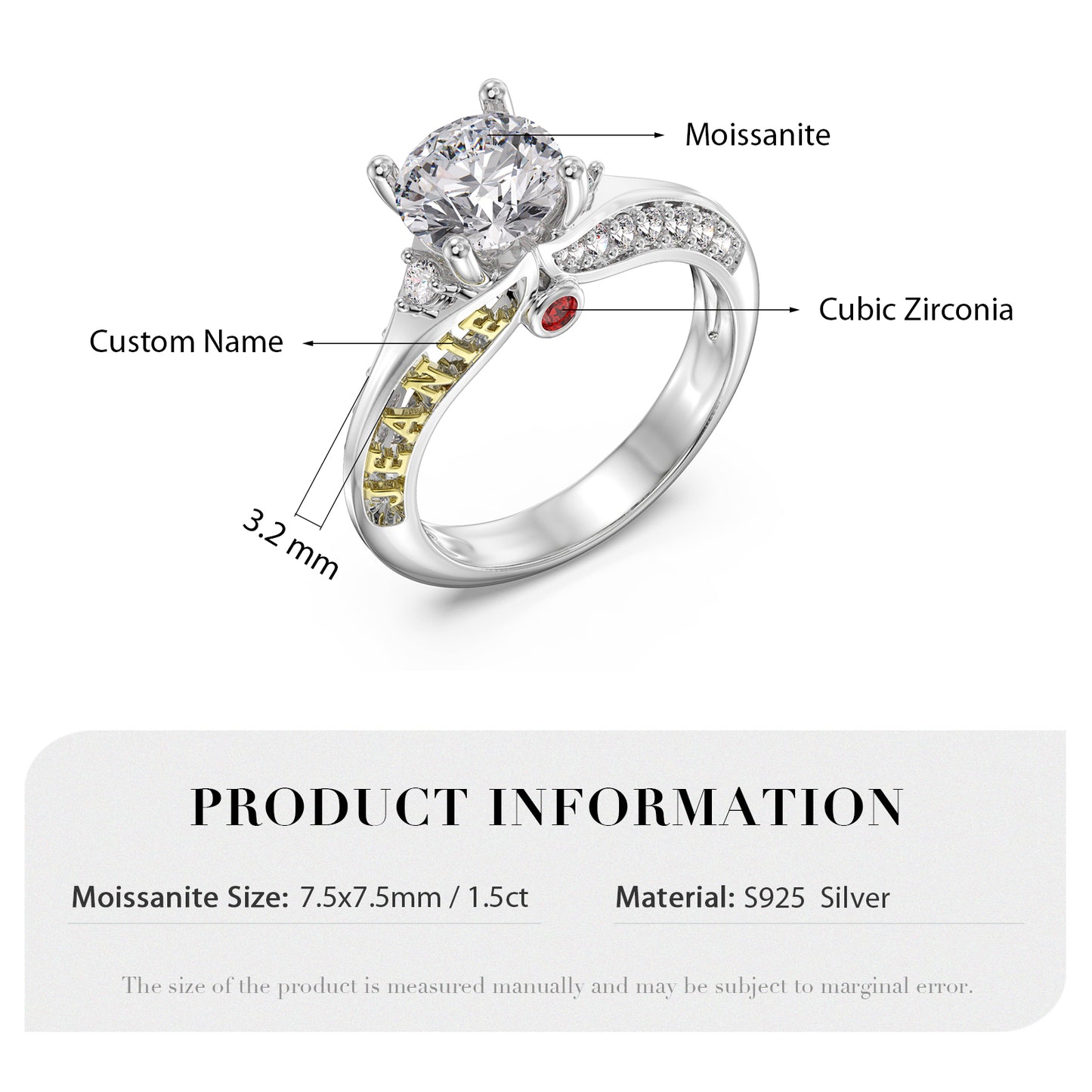 Celestial Sparkle Engagement 3D Ring