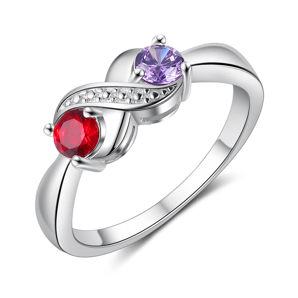 Infinity Double Birthstone Ring