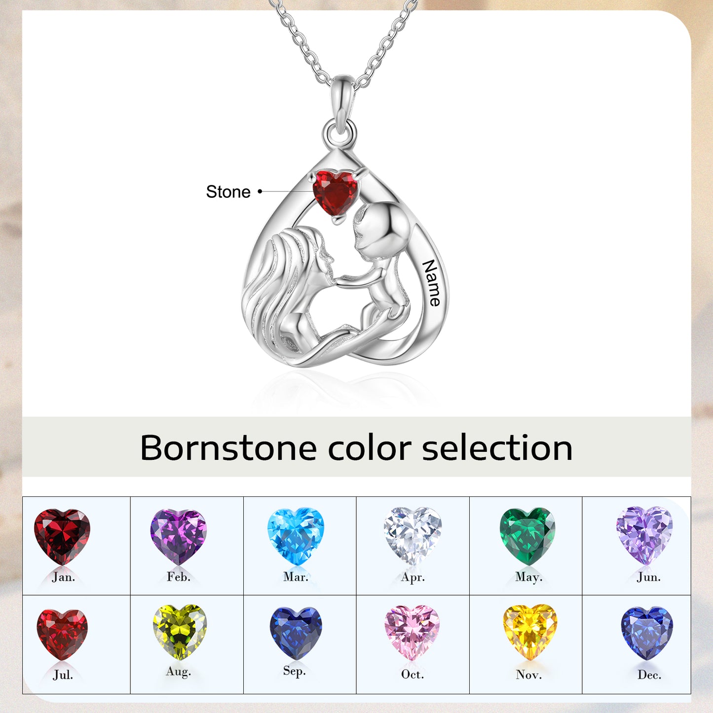 Mother Love Birthstone Necklace