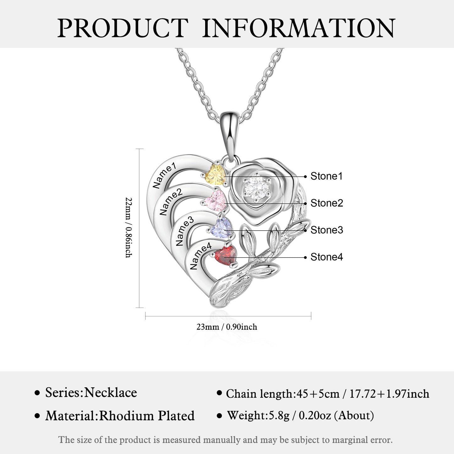 Blooming Heart Birthstone Necklace