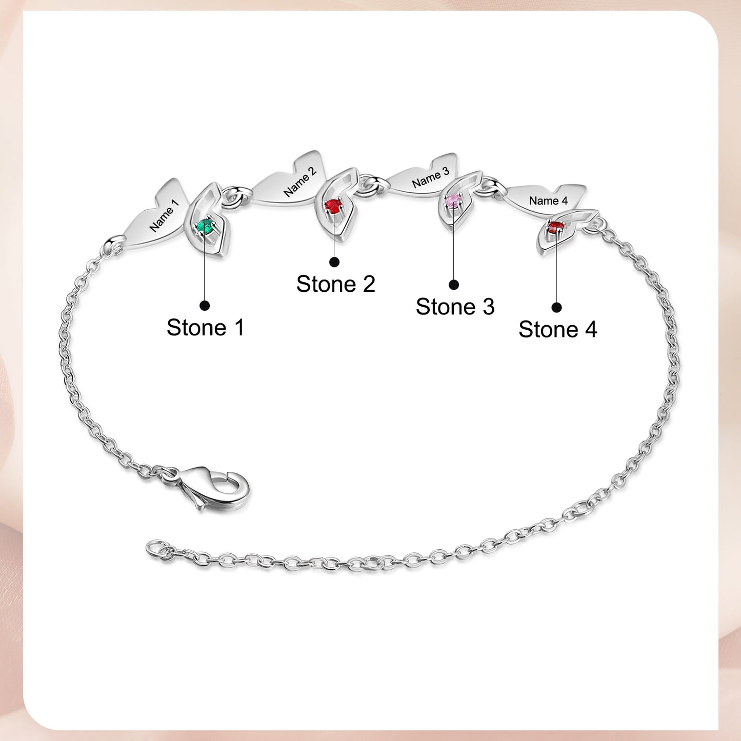 Butterfly Birthstone Bracelet
