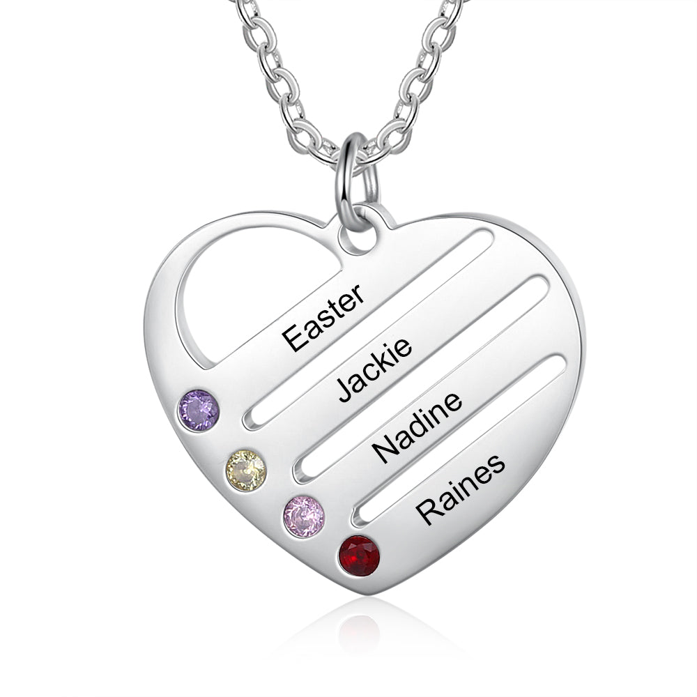 Love Stripe Birthstone Necklace