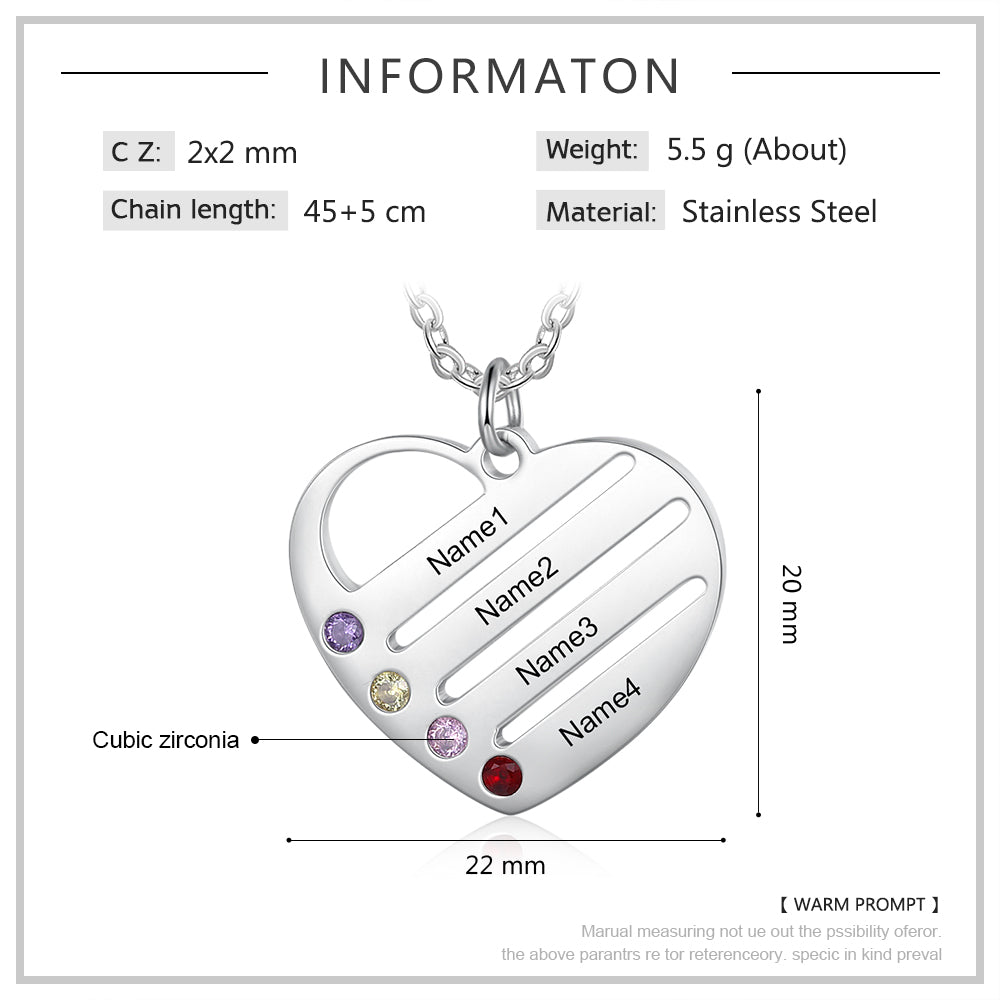 Love Stripe Birthstone Necklace