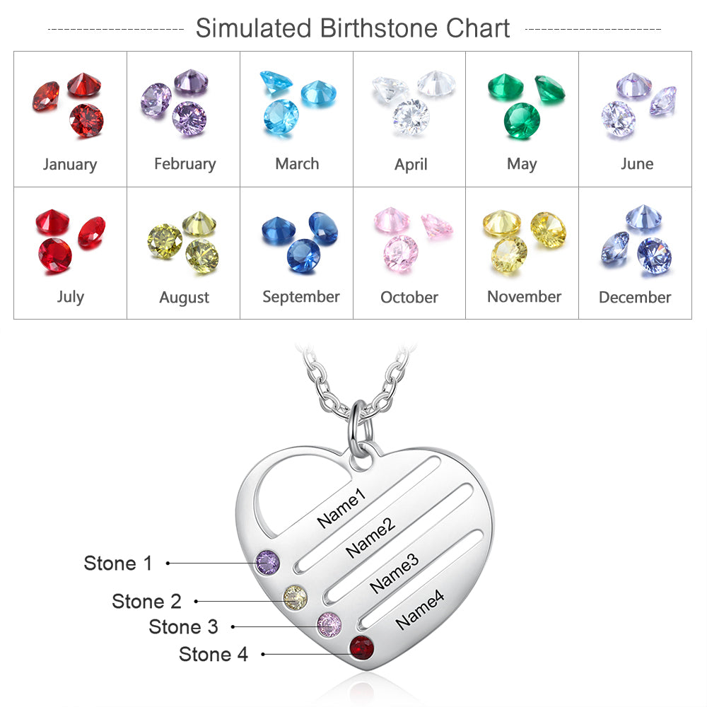 Love Stripe Birthstone Necklace