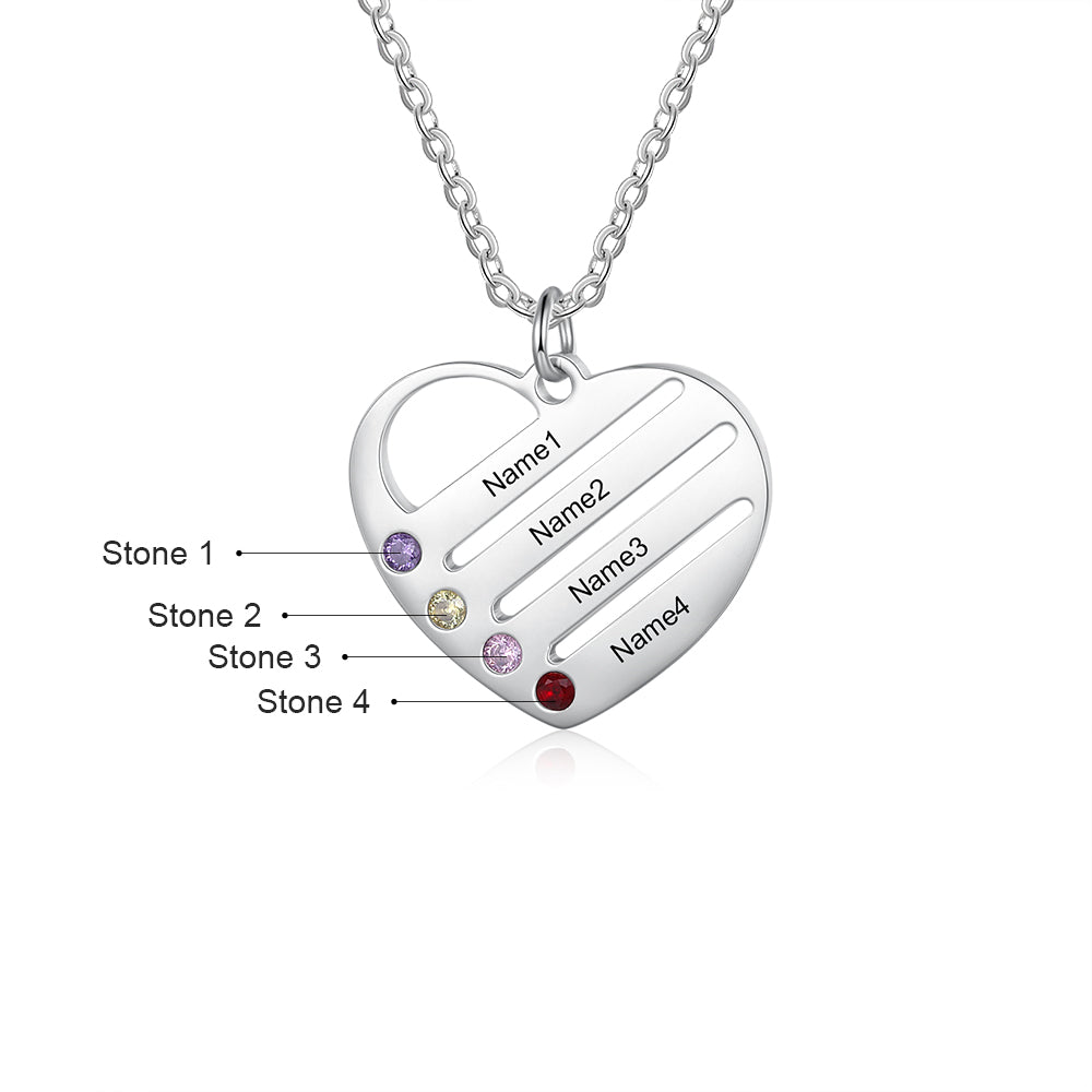 Love Stripe Birthstone Necklace
