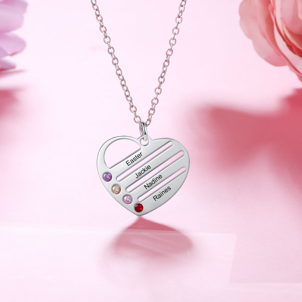 Love Stripe Birthstone Necklace