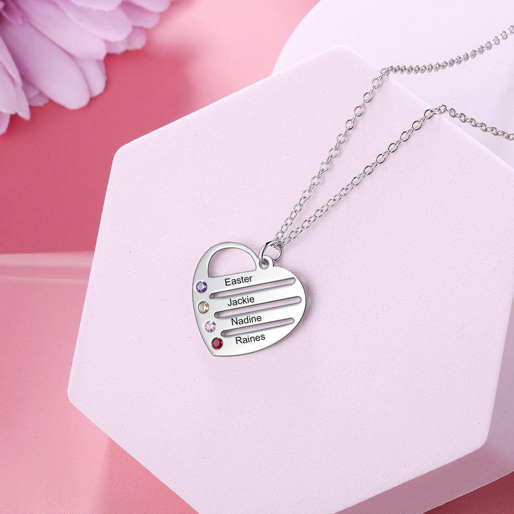 Love Stripe Birthstone Necklace