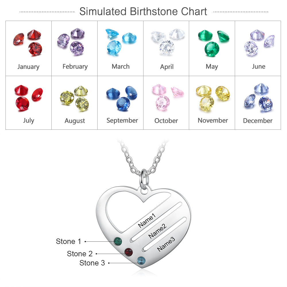 Love Stripe Birthstone Necklace