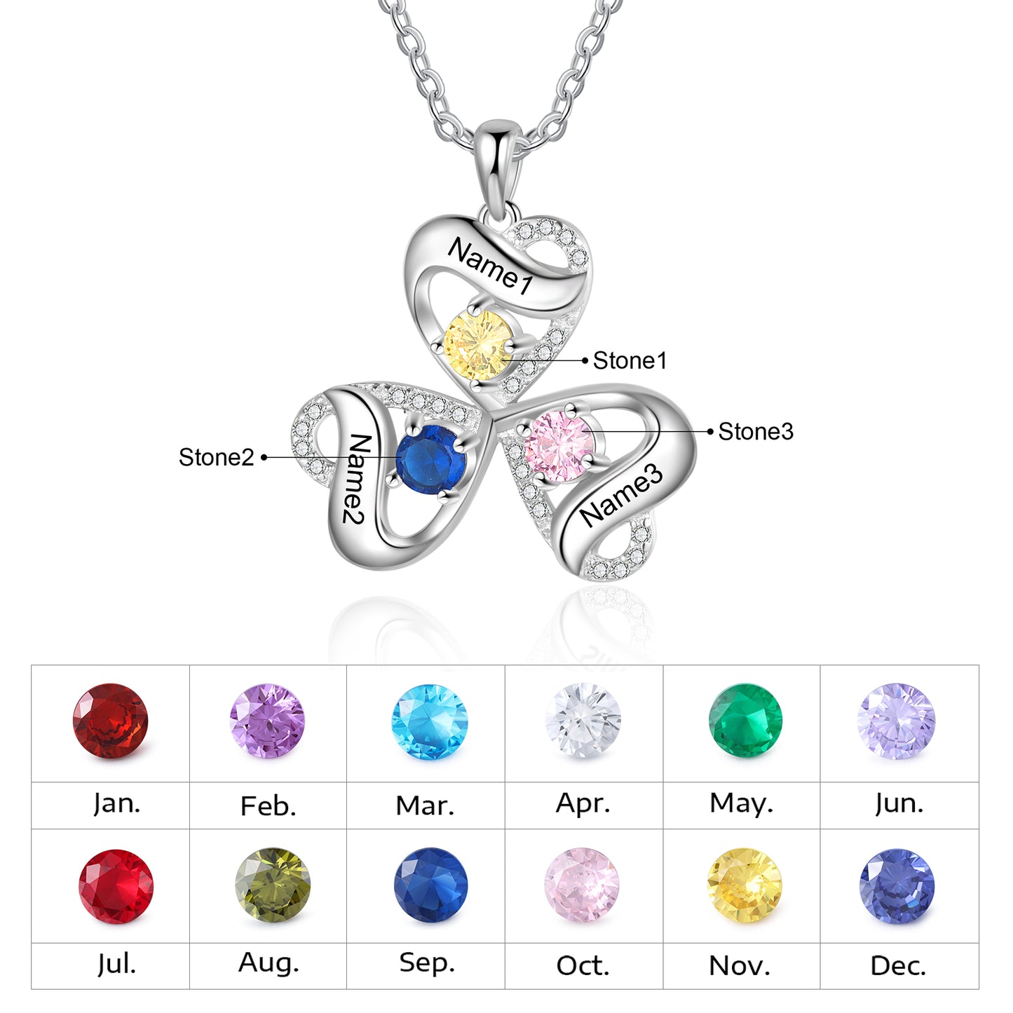 Sweetheart Flower Birthstone Necklace