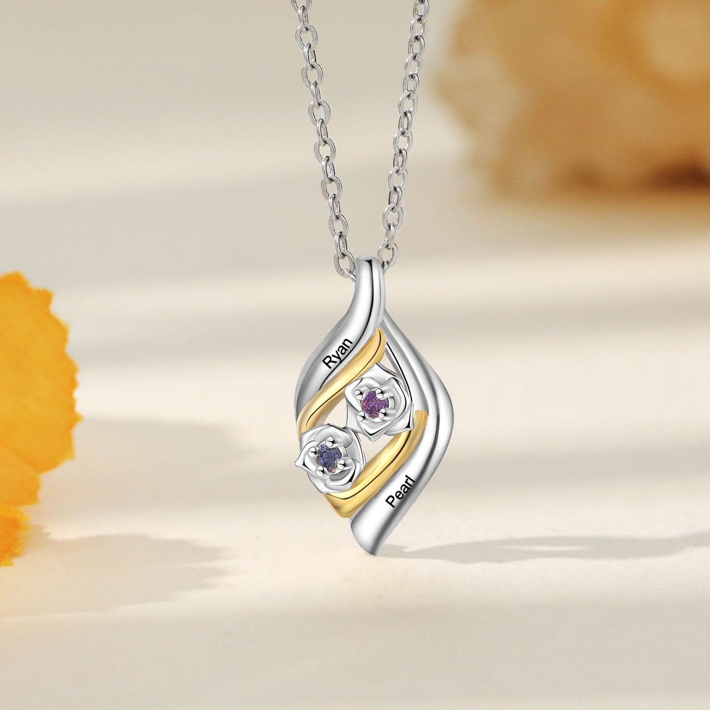 GoldenRose Birthstone Necklace