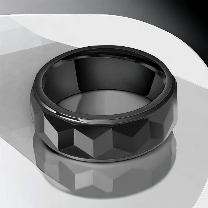 Black Diamond Tungsten Ring
