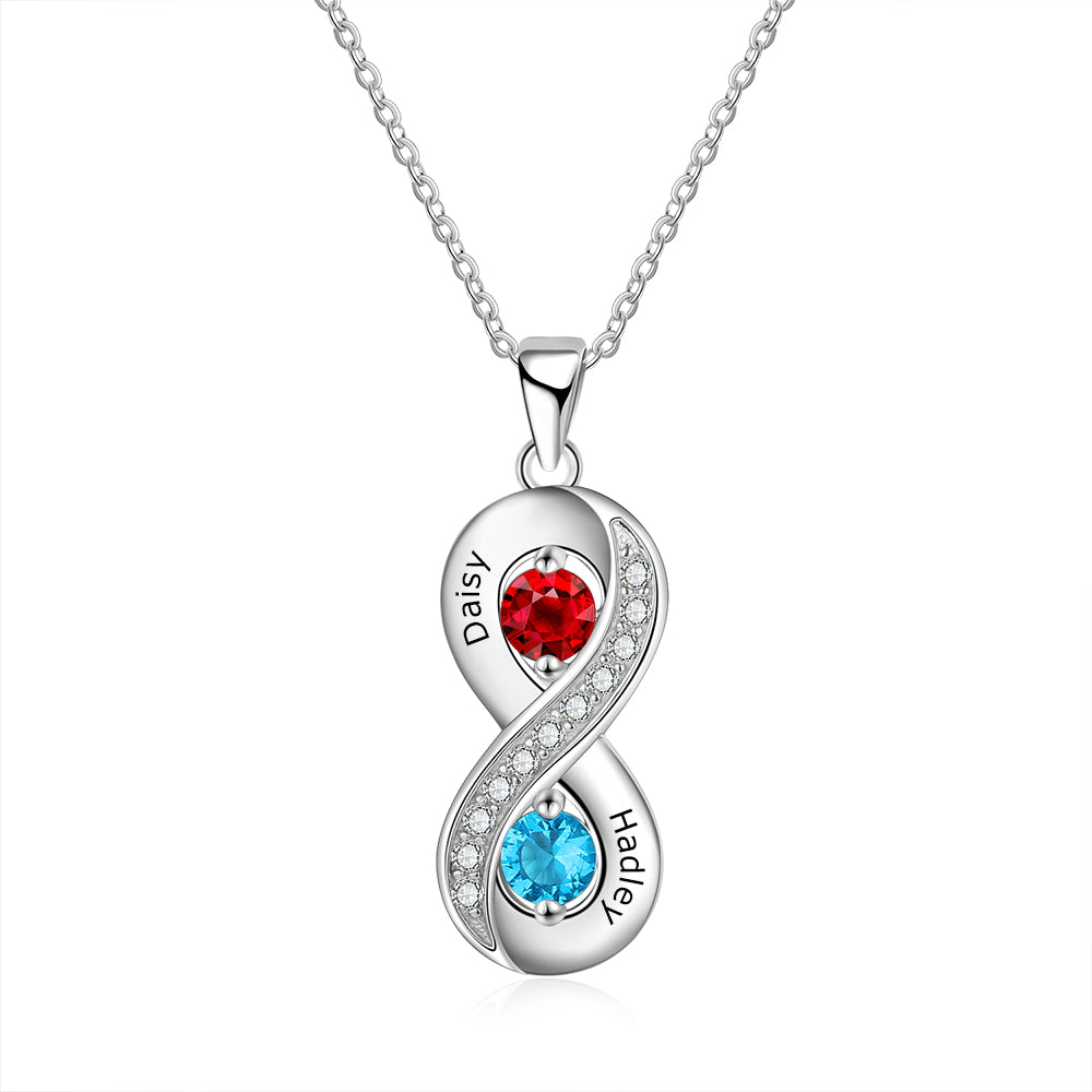 Infinity Sparkle Birthstone Necklace