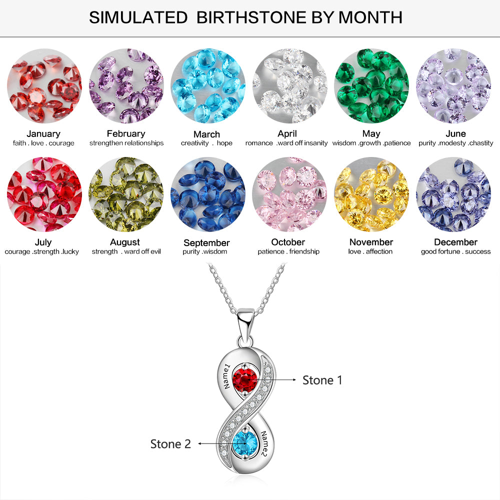Infinity Sparkle Birthstone Necklace