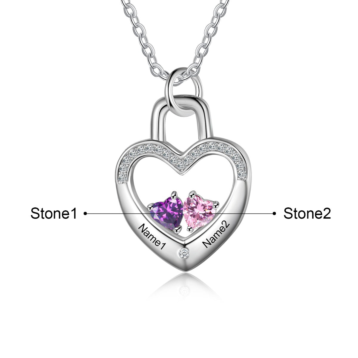 Love Locked Birthstone Necklace