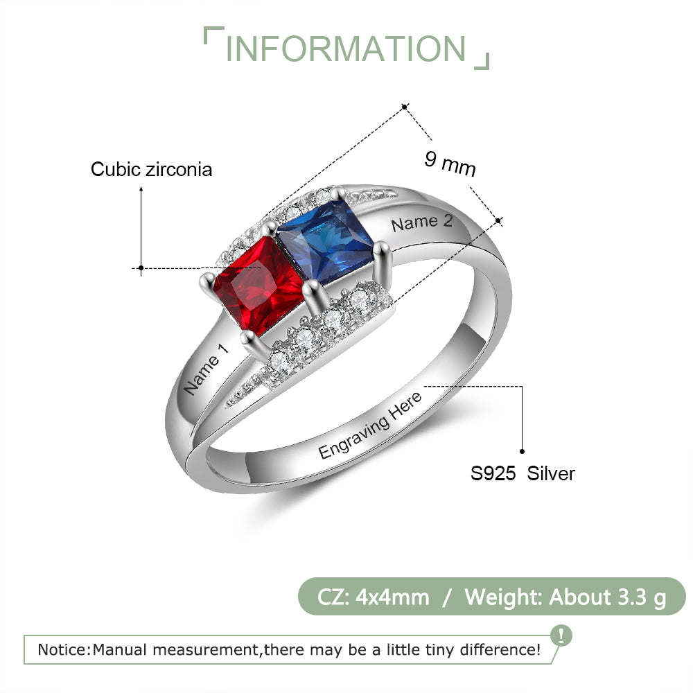 Princess Love Birthstone Ring