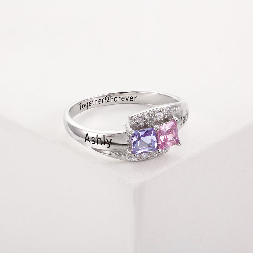 Princess Love Birthstone Ring