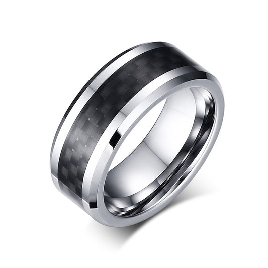 Carbonized Silber Tungsten Ring