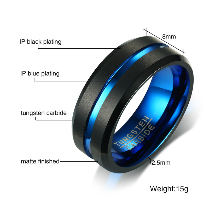 Midnight Blue Tungsten Ring