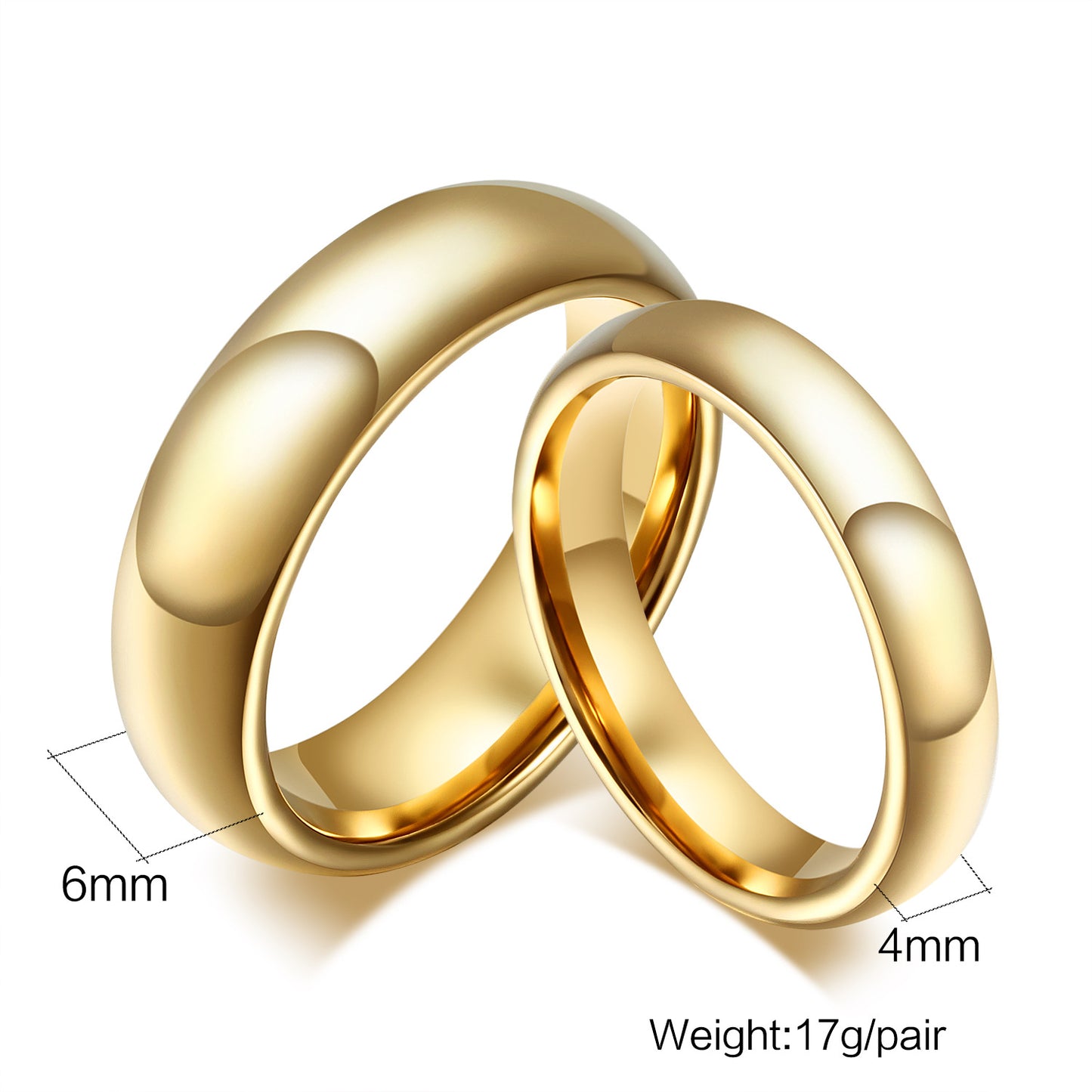 Perfect Pair Golden Tungsten Rings