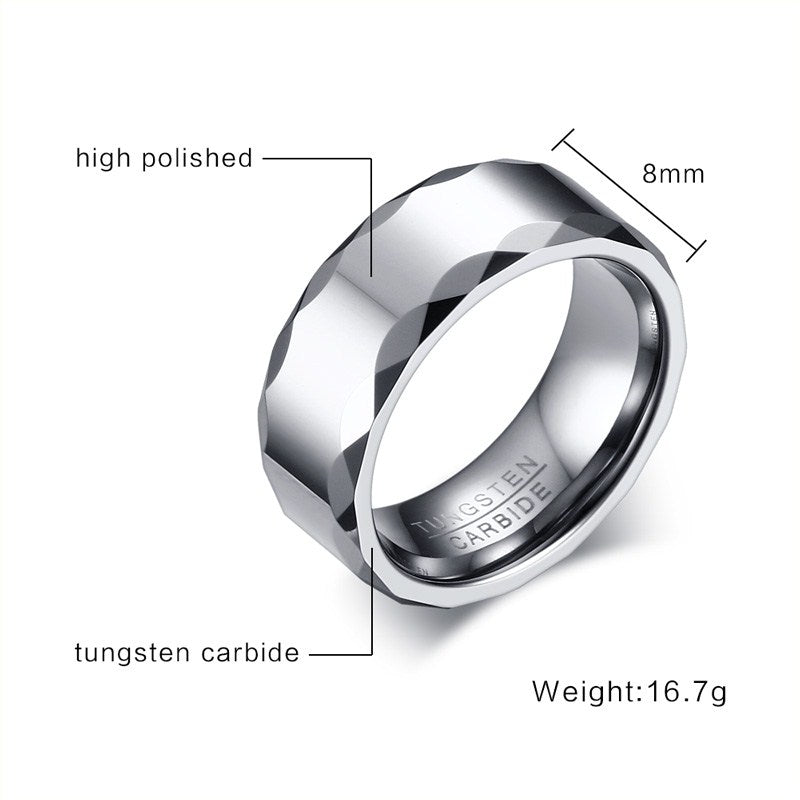 Silver Surf Tungsten Ring