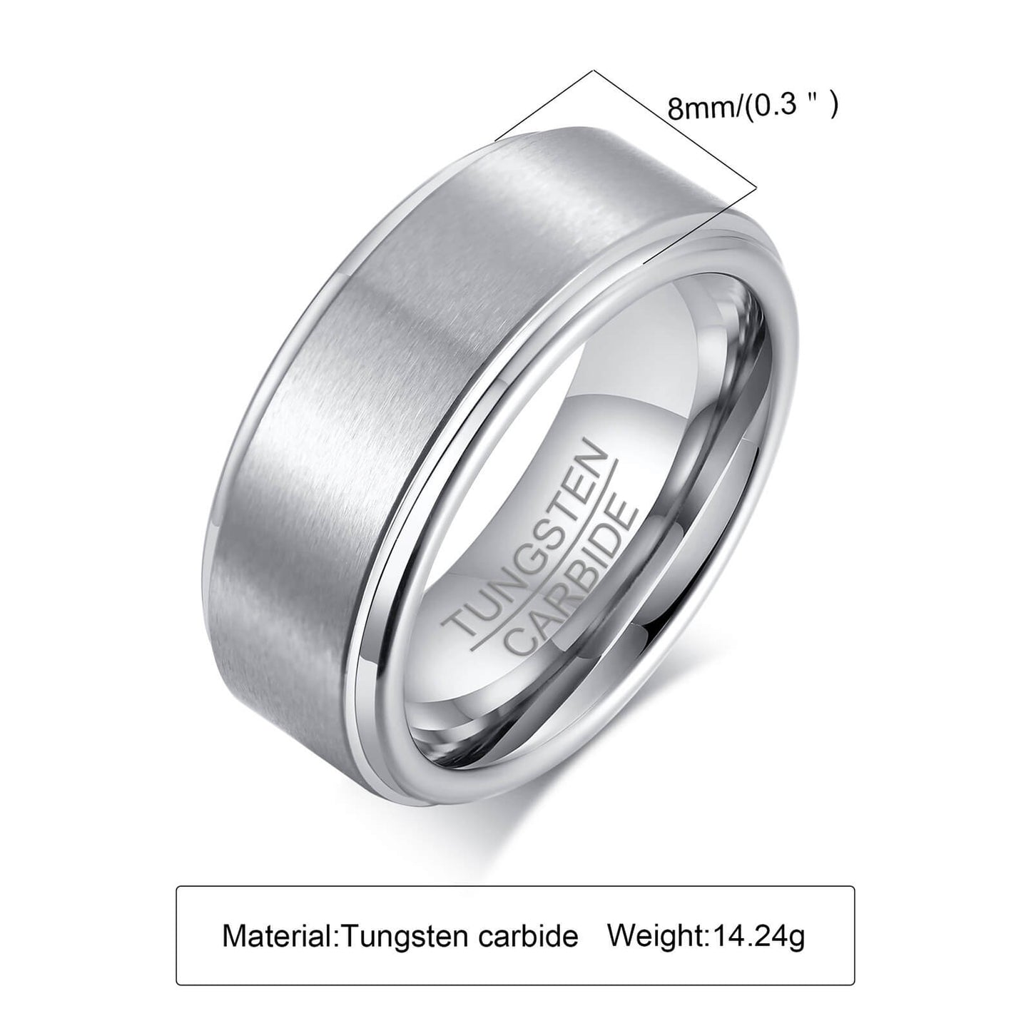 Silver Knight Tungsten Ring