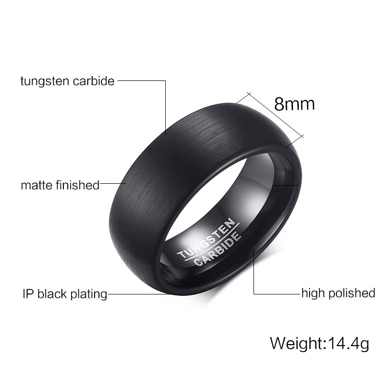 Midnight Dome Tungsten Ring