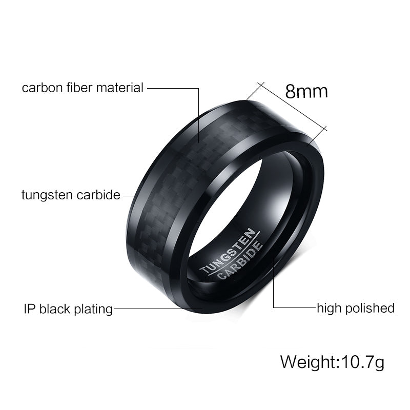 Shadow Carbon Tungsten Ring