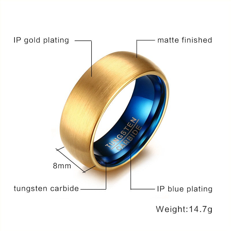 Golden Horizon Blue Tungsten Ring