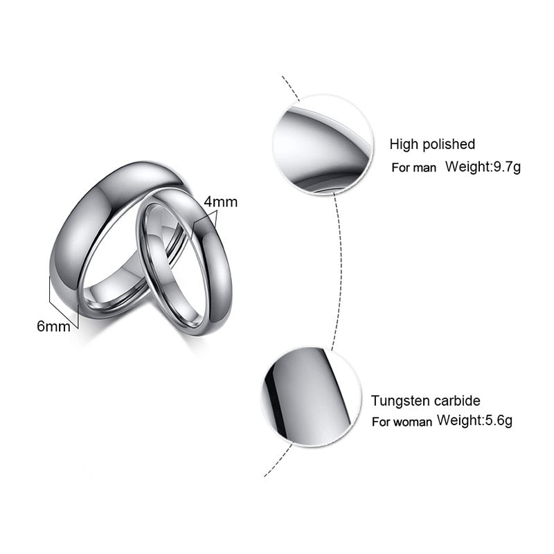 Perfect Pair Silver Tungsten Rings