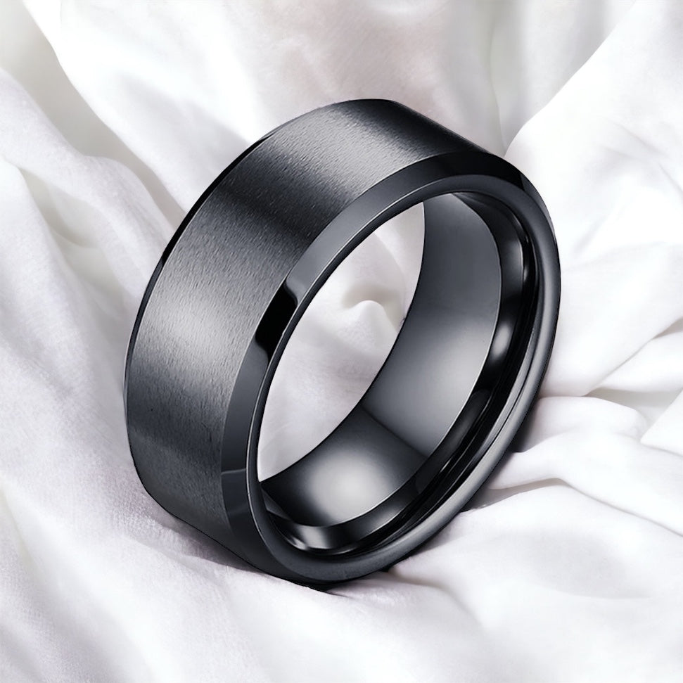 Midnight Frost Tungsten Ring