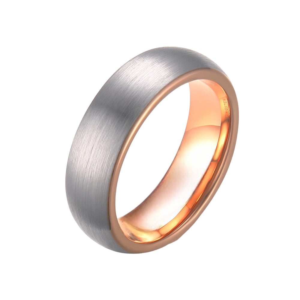 Silverose Brushed Tungsten Ring