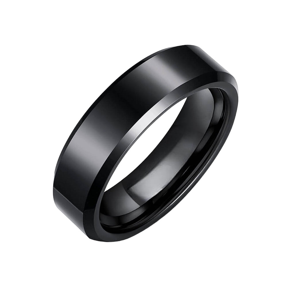 Black Shimmer Classic Tungsten Ring