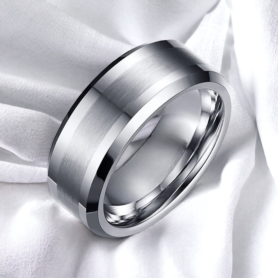 BevelBrush Tungsten Ring