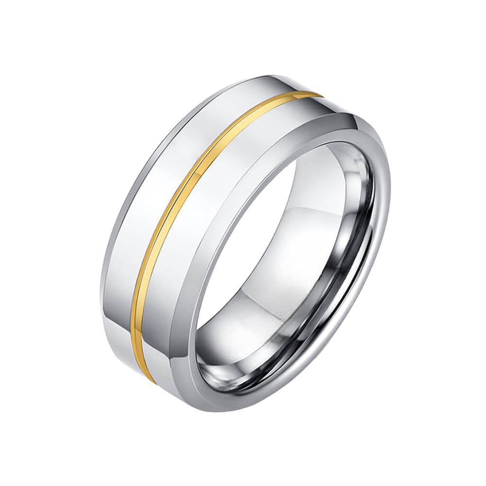 Golden Skyline Tungsten Ring