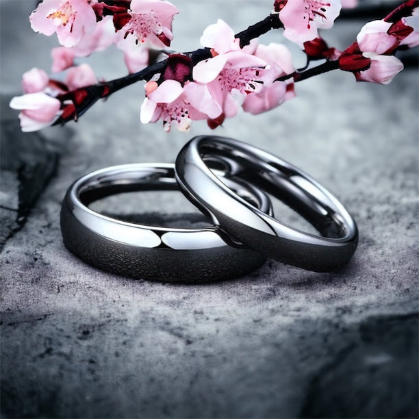 Perfect Pair Silver Tungsten Rings