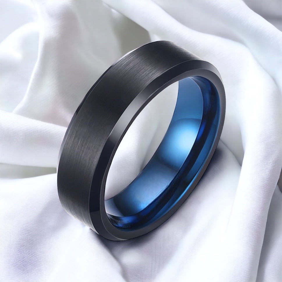 Black Ocean Tungsten Ring