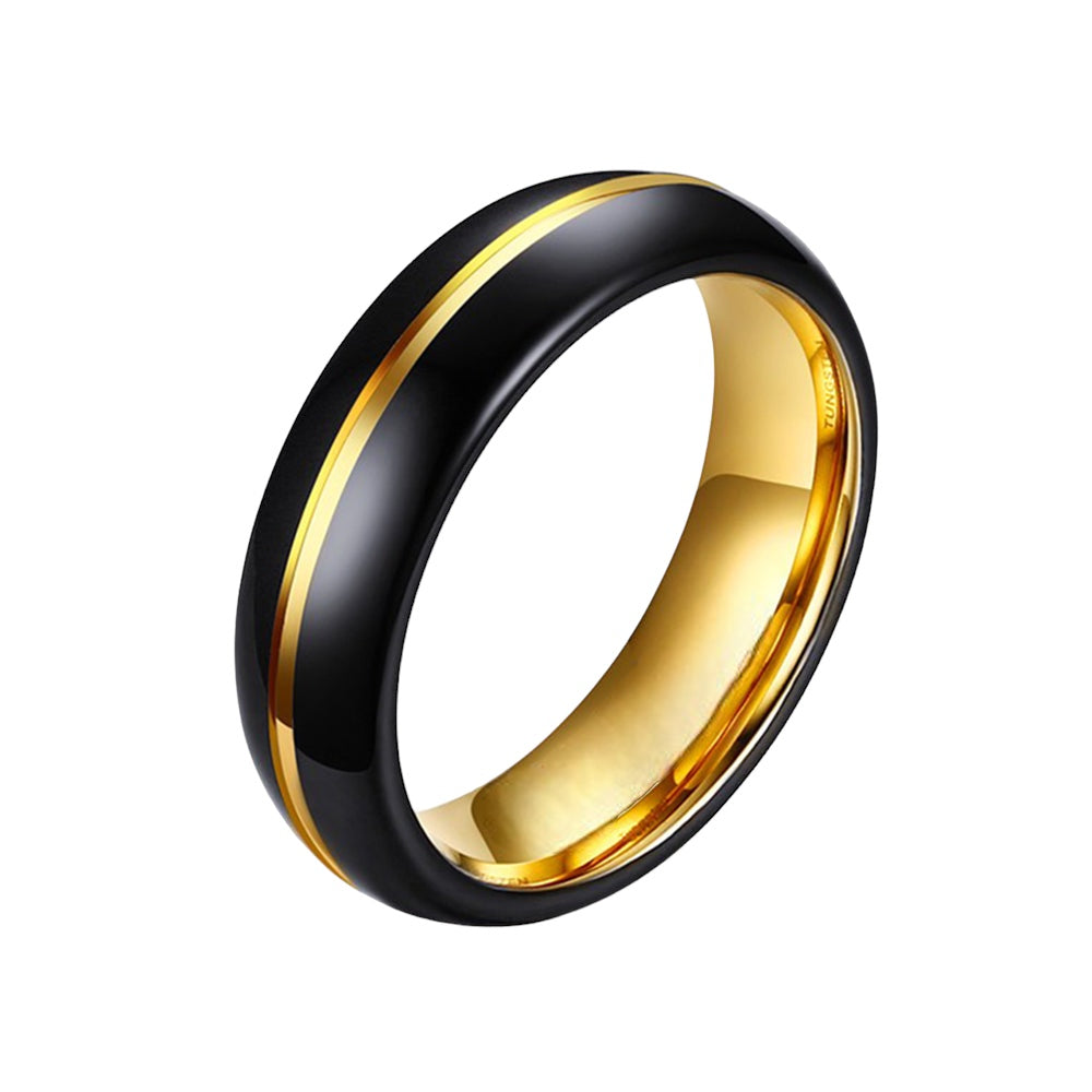 Goldline Black Tungsten Ring