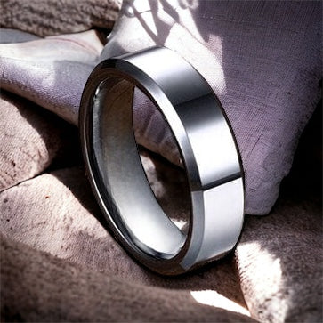 Classic Shine Silver Tungsten Ring