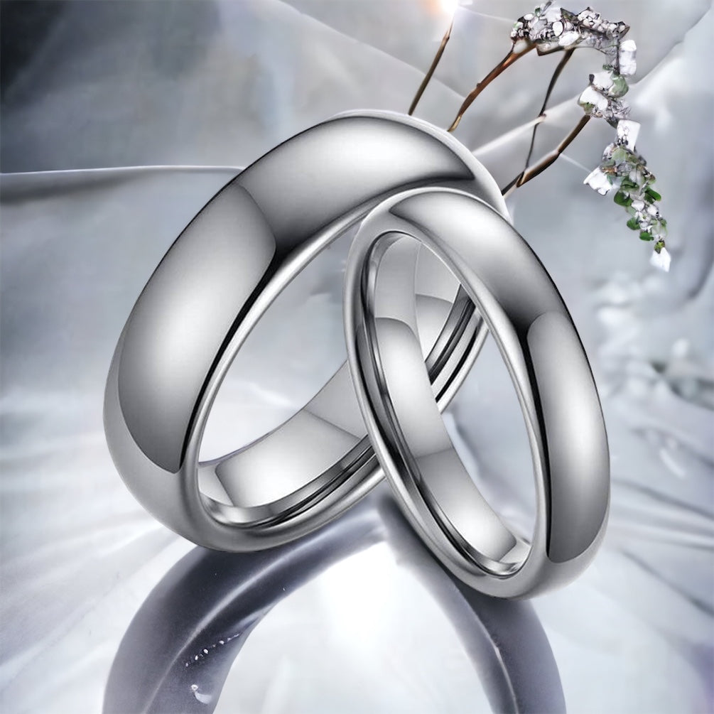 Perfect Pair Silver Tungsten Rings