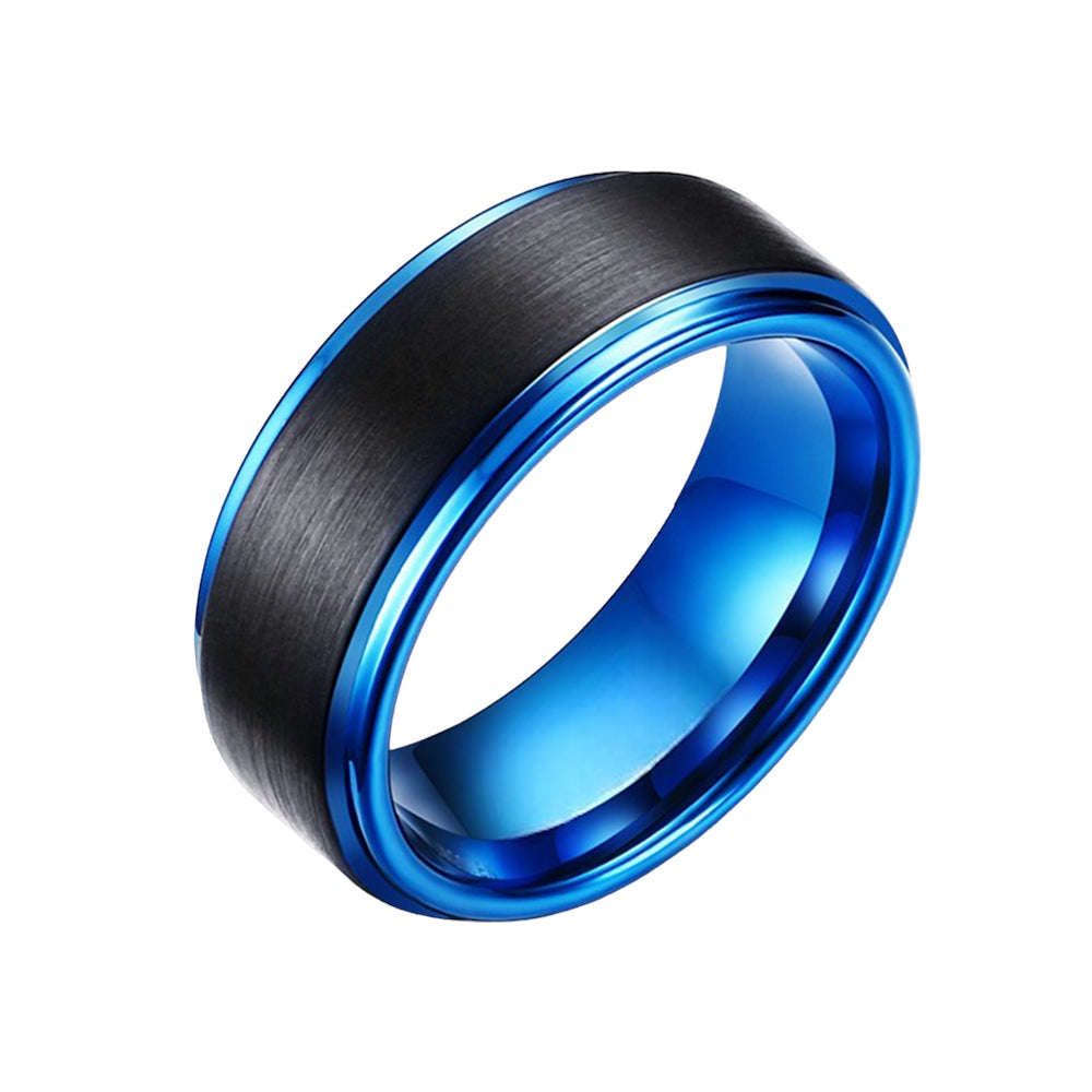 Midnight Ocean Blue Tungsten Ring – THE BEAD SHOP